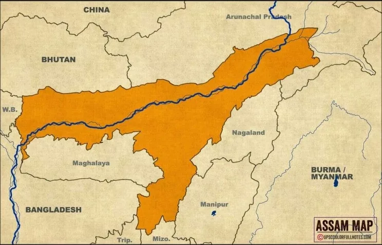 Assam Location Map
